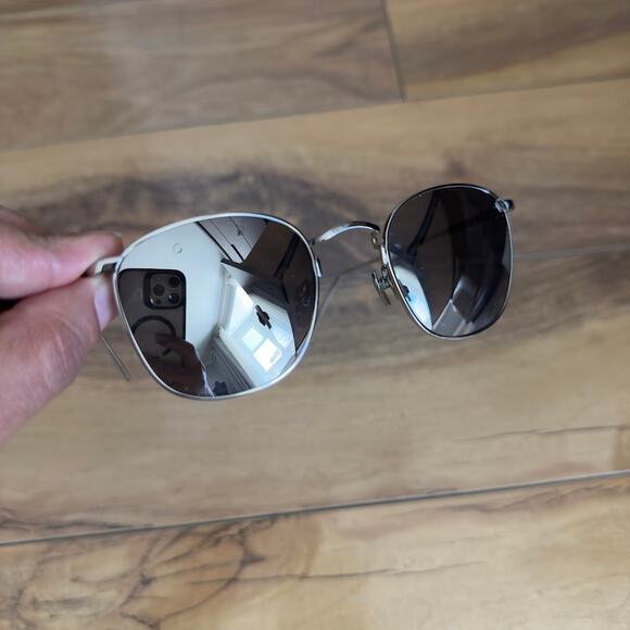 Linda Farrow SIMON LFL479C2 SUN Silver Mirror Sunglasses White Gold Platinum main image 7